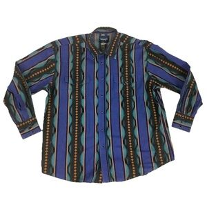 Vintage 90's Wrangler Sz XL? Aztec Brushpopper Cowboy Western Rodeo Shirt
